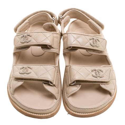 chanel tan sandals|chanel sandals for women.